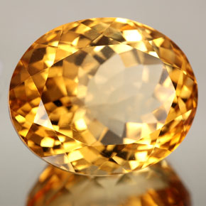 27.06 ct Orange Citrine Stone, Natural Citrine in Oval Facet Shape for Sale