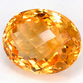 22.90 ct Yellow Citrine Gemstone, Citrine Gem in Oval Checkerboard Shape for Sale.