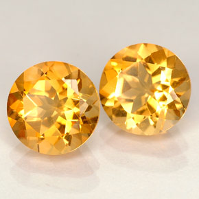 3.34 ct Orange Citrine Stone, Natural Citrine in Round Facet Shape for Sale