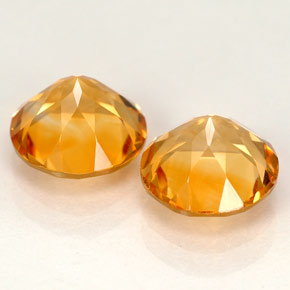 Citrine Gemstone in 8 mm (calibrated) Size for Sale, Citrine Stone in Yellow Orange Color