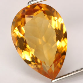 4.50 ct Yellow Citrine Gemstone, Citrine Gem in Pear Facet Shape for Sale.