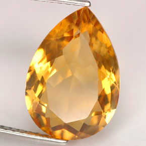 4.50 ct Yellow Citrine Stone, Natural Citrine in Pear Facet Shape for Sale