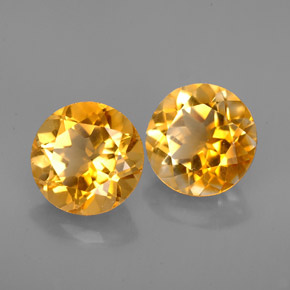 3.42 ct Yellow Citrine Stone, Natural Citrine in Round Facet Shape for Sale