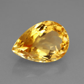 5.82 ct Yellow Citrine Stone, Natural Citrine in Pear Facet Shape for Sale