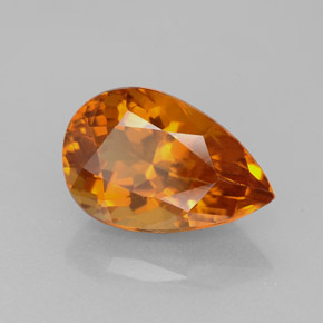 3.28 ct Orange Citrine Stone, Natural Citrine in Pear Facet Shape for Sale