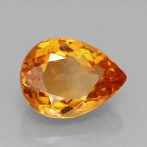 3.25 ct Orange Citrine Stone, Natural Citrine in Pear Facet Shape for Sale