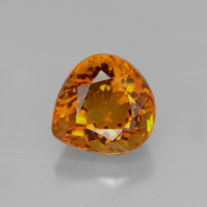 3.16 ct Orange Citrine Gemstone, Citrine Gem in Pear Facet Shape for Sale.