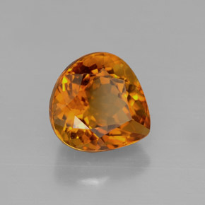 3.16 ct Orange Citrine Stone, Natural Citrine in Pear Facet Shape for Sale