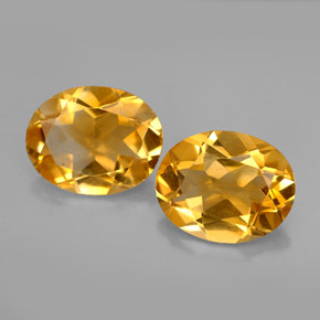 4.19 ct Yellow Citrine Gemstone, Citrine Gem in Oval Facet Shape for Sale.