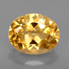 2.66 ct Yellow Citrine Gemstone, Citrine Gem in Oval Facet Shape for Sale.