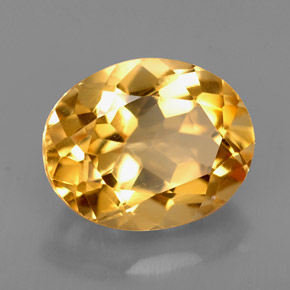 2.66 ct Yellow Citrine Stone, Natural Citrine in Oval Facet Shape for Sale