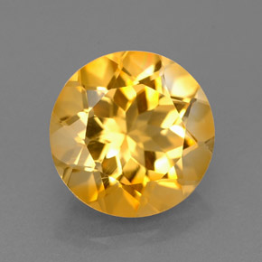 2.20 ct Yellow Citrine Stone, Natural Citrine in Round Facet Shape for Sale