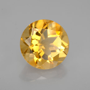 2.40 ct Yellow Citrine Stone, Natural Citrine in Round Facet Shape for Sale
