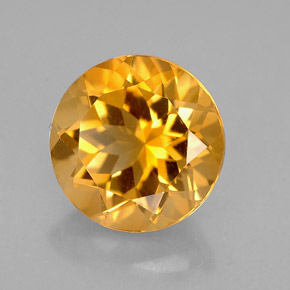 2.38 ct Yellow Citrine Stone, Natural Citrine in Round Facet Shape for Sale