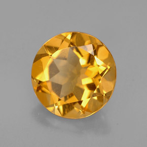 2.16 ct Yellow Citrine Stone, Natural Citrine in Round Facet Shape for Sale