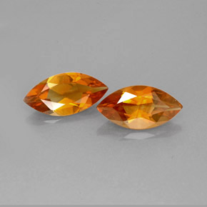 1.71 ct Orange Citrine Gemstone, Citrine Gem in Marquise Facet Shape for Sale.