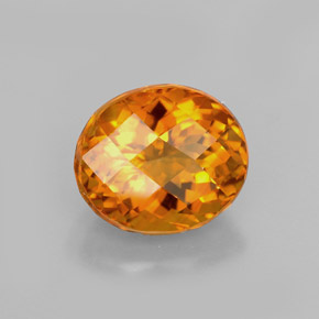 2.06 ct Orange Citrine Stone, Natural Citrine in Oval Checkerboard Shape for Sale