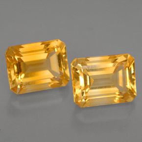 4.95 ct Yellow Citrine Gemstone, Citrine Gem in Octagon Facet Shape for Sale.