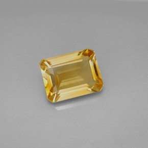 2.09 ct Yellow Citrine Gemstone, Citrine Gem in Octagon Facet Shape for Sale.