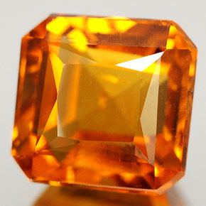 3.00 ct Yellow Citrine Gemstone, Citrine Gem in Octagon Facet Shape for Sale.
