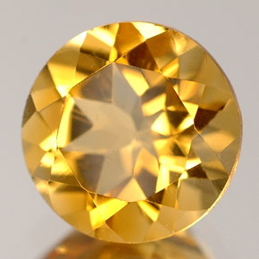 1.65 ct Yellow Citrine Stone, Natural Citrine in Round Facet Shape for Sale