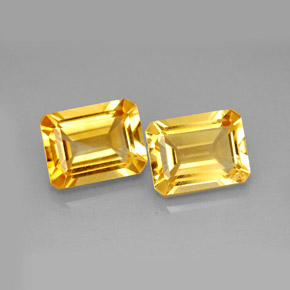 4.33 ct Yellow Citrine Gemstone, Citrine Gem in Octagon Facet Shape for Sale.
