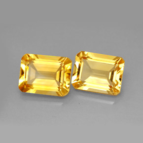 4.33 ct Yellow Citrine Stone, Natural Citrine in Octagon Facet Shape for Sale