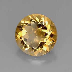 7.05 ct Yellow Citrine Stone, Natural Citrine in Round Facet Shape for Sale