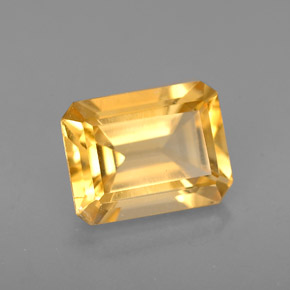 1.95 ct Yellow Citrine Stone, Natural Citrine in Octagon Facet Shape for Sale