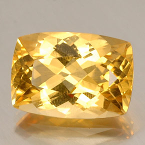 12.60 ct Yellow Citrine Gemstone, Citrine Gem in Cushion-Cut Shape for Sale.