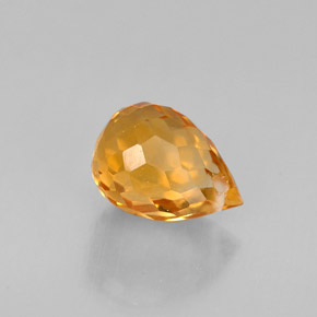 1.64 ct Yellow Citrine Gemstone, Citrine Gem in Briolette with Hole Shape for Sale.