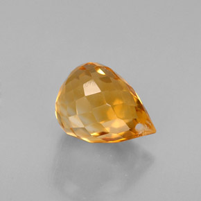 1.96 ct Yellow Citrine Gemstone, Citrine Gem in Briolette with Hole Shape for Sale.