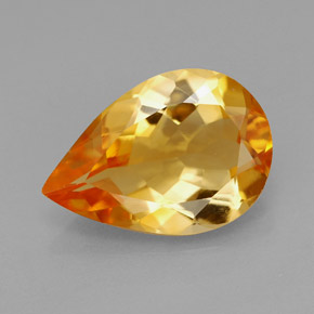 2.77 ct Orange Citrine Gemstone, Citrine Gem in Pear Facet Shape for Sale.