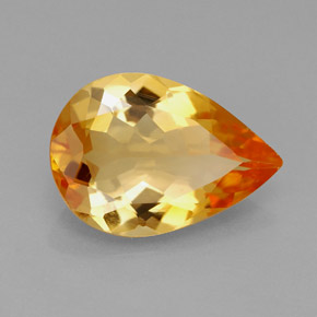 2.77 ct Orange Citrine Stone, Natural Citrine in Pear Facet Shape for Sale