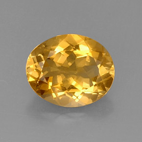 3.95 ct Yellow Citrine Gemstone, Citrine Gem in Oval Facet Shape for Sale.