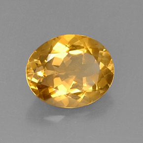 3.95 ct Yellow Citrine Stone, Natural Citrine in Oval Facet Shape for Sale