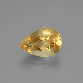 3.50 ct Yellow Citrine Stone, Natural Citrine in Pear Facet Shape for Sale