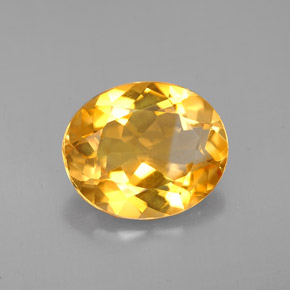 2.83 ct Yellow Citrine Gemstone, Citrine Gem in Oval Facet Shape for Sale.