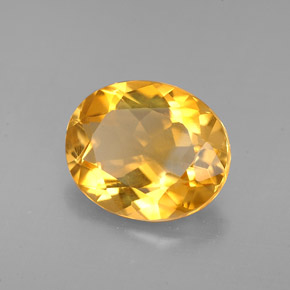 2.83 ct Yellow Citrine Stone, Natural Citrine in Oval Facet Shape for Sale