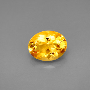 1.80 ct Yellow Citrine Gemstone, Citrine Gem in Oval Facet Shape for Sale.