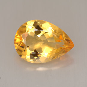 4.53 ct Orange Citrine Gemstone, Citrine Gem in Pear Facet Shape for Sale.