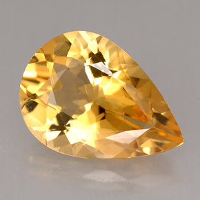 3.95 ct Orange Citrine Gemstone, Citrine Gem in Pear Facet Shape for Sale.