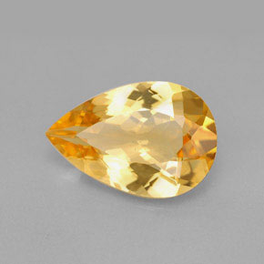 4.37 ct Yellow Citrine Stone, Natural Citrine in Pear Facet Shape for Sale