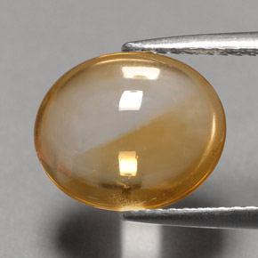 3.54 ct Orange Citrine Gemstone, Citrine Gem in Oval Cabochon Shape for Sale.