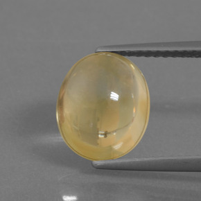 3.25 ct Yellow Citrine Gemstone, Citrine Gem in Oval Cabochon Shape for Sale.