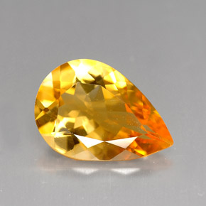 2.71 ct Orange Citrine Gemstone, Citrine Gem in Pear Facet Shape for Sale.