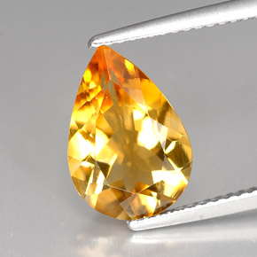 2.71 ct Orange Citrine Stone, Natural Citrine in Pear Facet Shape for Sale