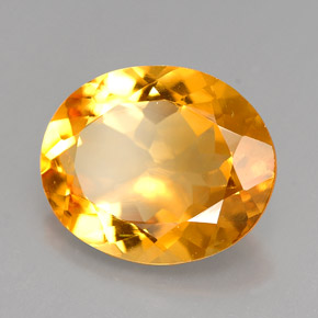 3.68 ct Yellow Citrine Stone, Natural Citrine in Oval Facet Shape for Sale