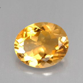 3.85 ct Yellow Citrine Gemstone, Citrine Gem in Oval Facet Shape for Sale.