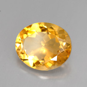 3.85 ct Yellow Citrine Stone, Natural Citrine in Oval Facet Shape for Sale